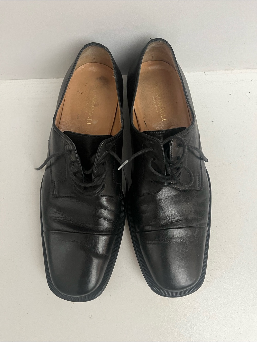 Bruno Magli Branson Black Leather Lace-Up Oxfords